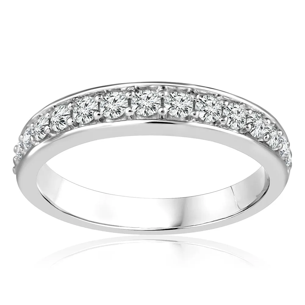 10ct White Gold 0.45 Carat Diamond Eternity Straight Ring