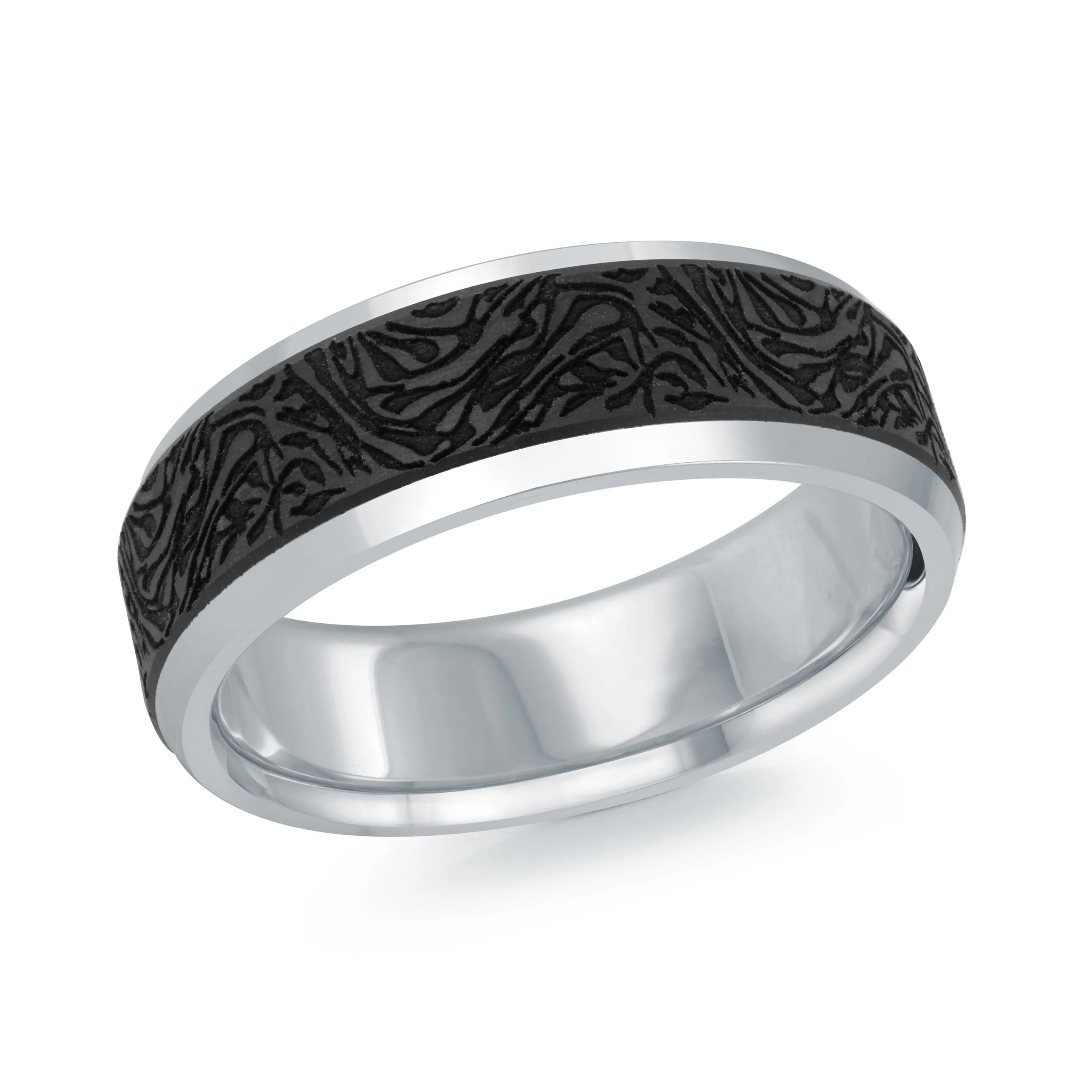 14K White Gold Ring from the Noir Collection by Malo - MRDA-142-7W