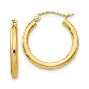 14k Yellow Gold 2.5MM Lightweight Round Earrings