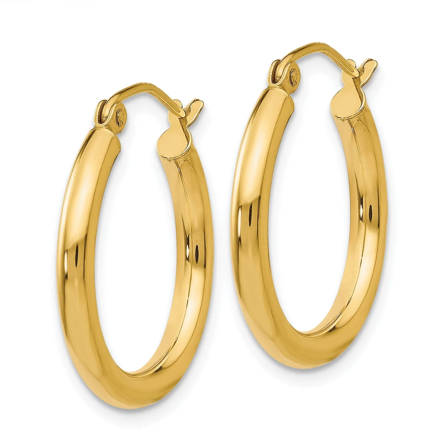 14k Yellow Gold 2.5MM Lightweight Round Earrings