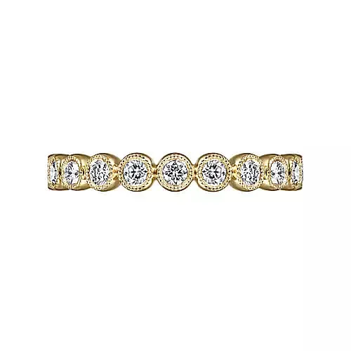 14K Yellow Gold Diamond Stackable Ring