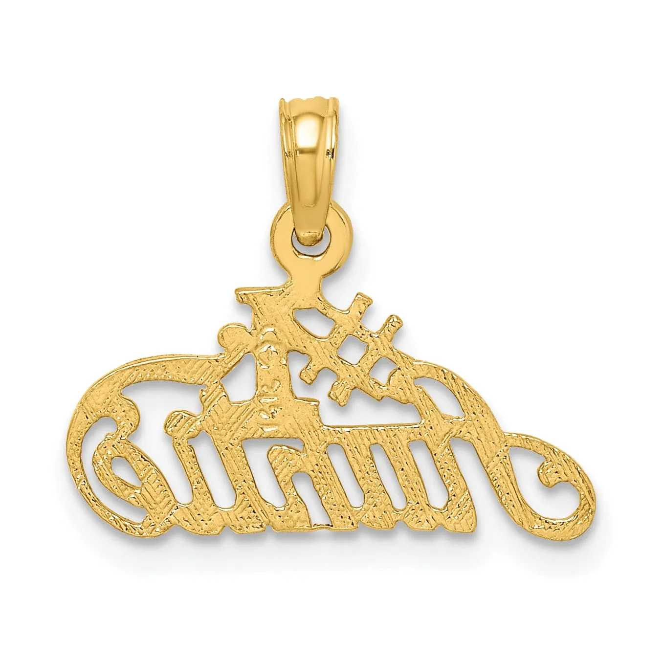 14k Yellow Gold Flat Back Polished Finish #1 AUNTIE Charm Pendant