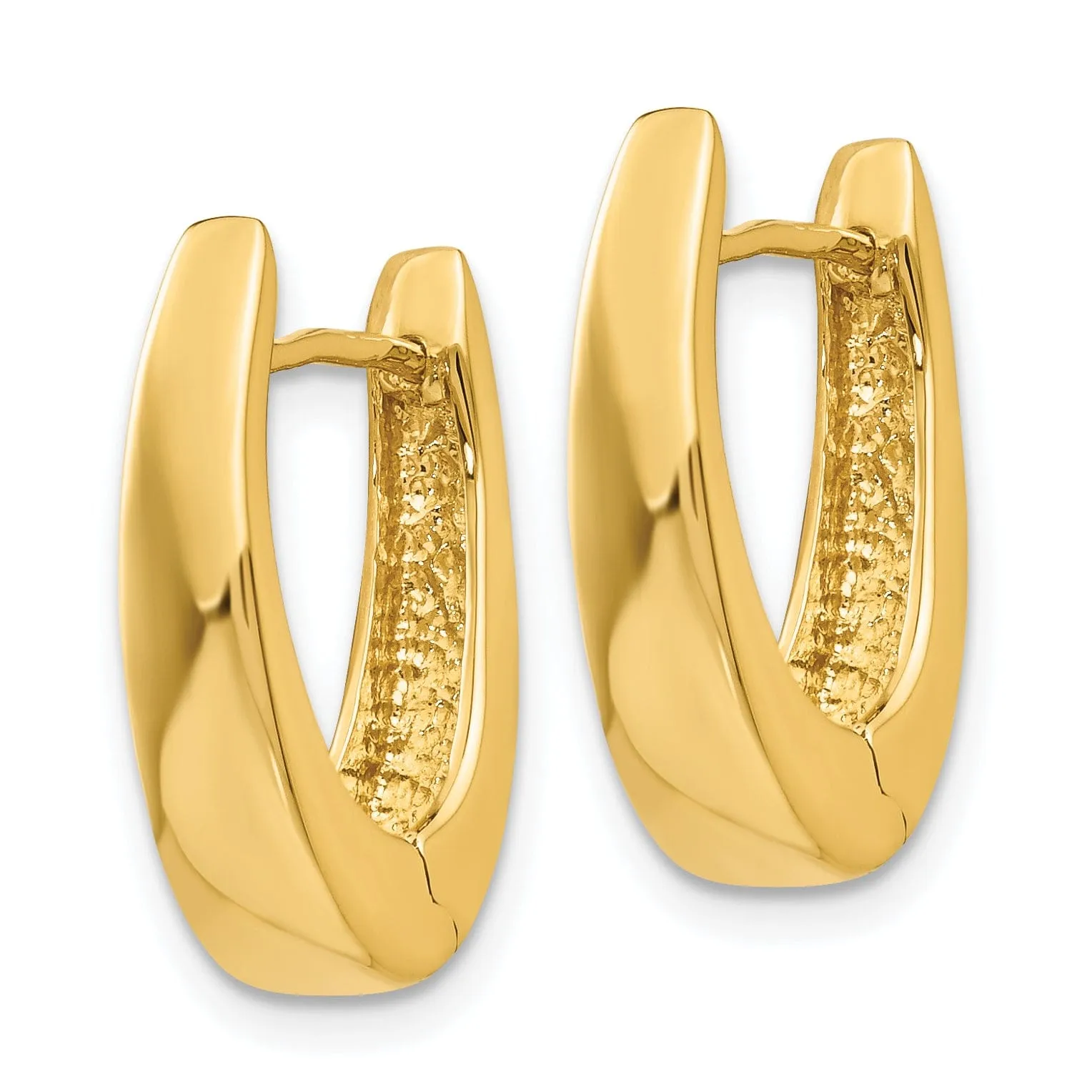 14k Yellow Gold Solid Hoop Earrings