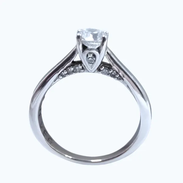 18ct 0.45ct Forever Solitaire Diamond Ring 3.4g Preowned