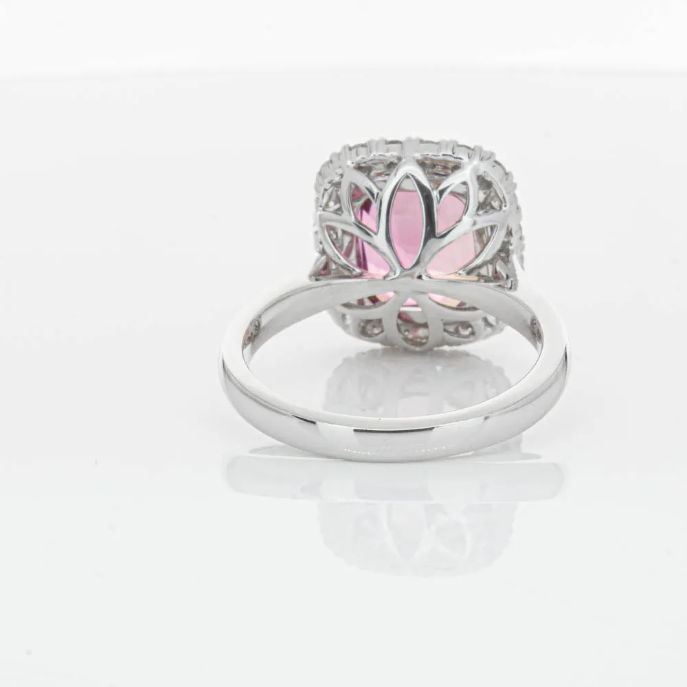 18ct White Gold Pink Tourmaline & Diamond Ring