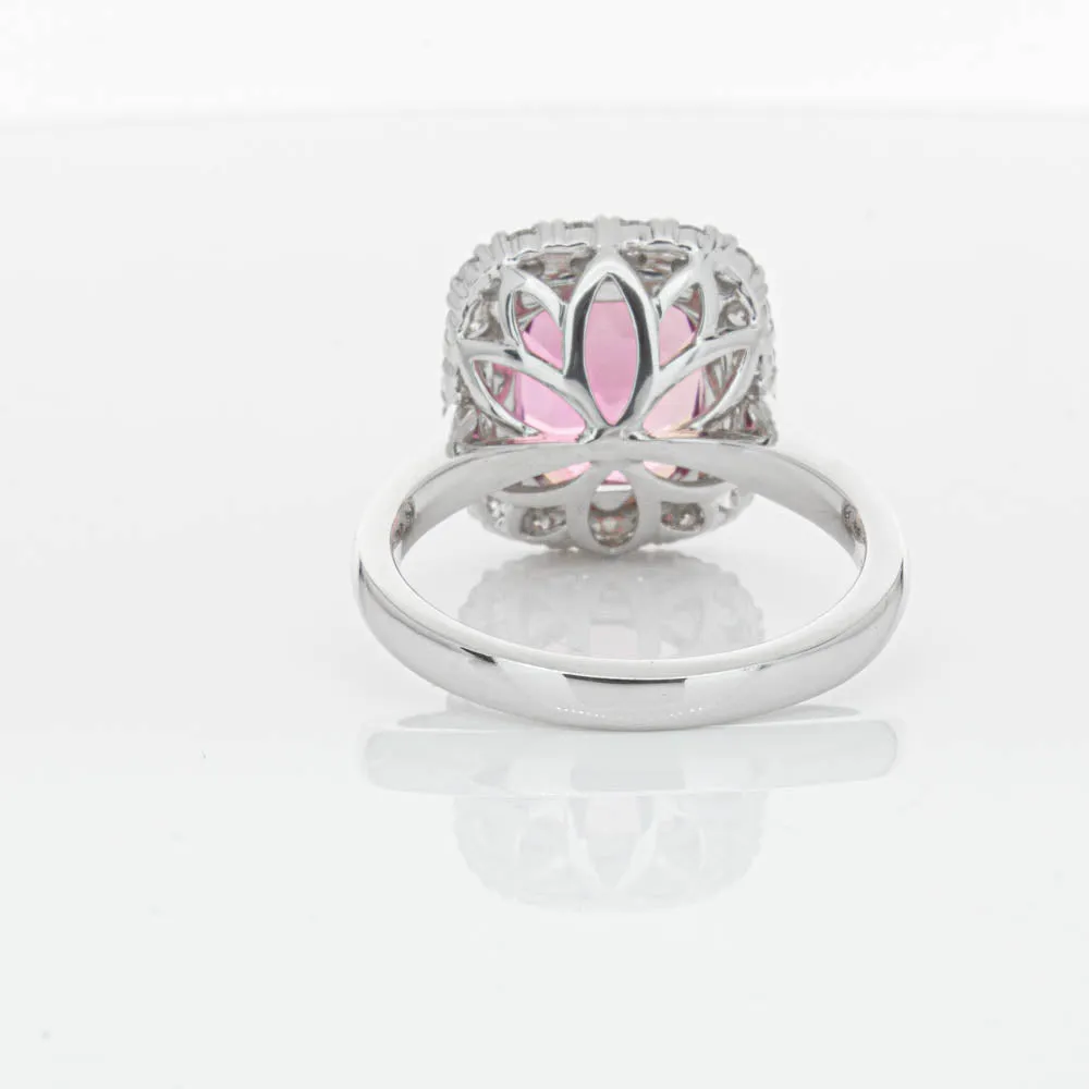 18ct White Gold Pink Tourmaline & Diamond Ring