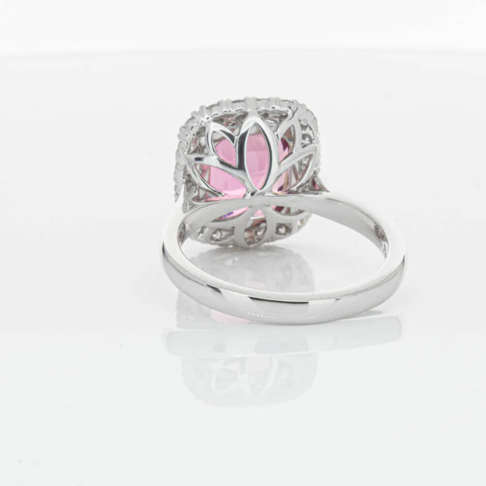 18ct White Gold Pink Tourmaline & Diamond Ring