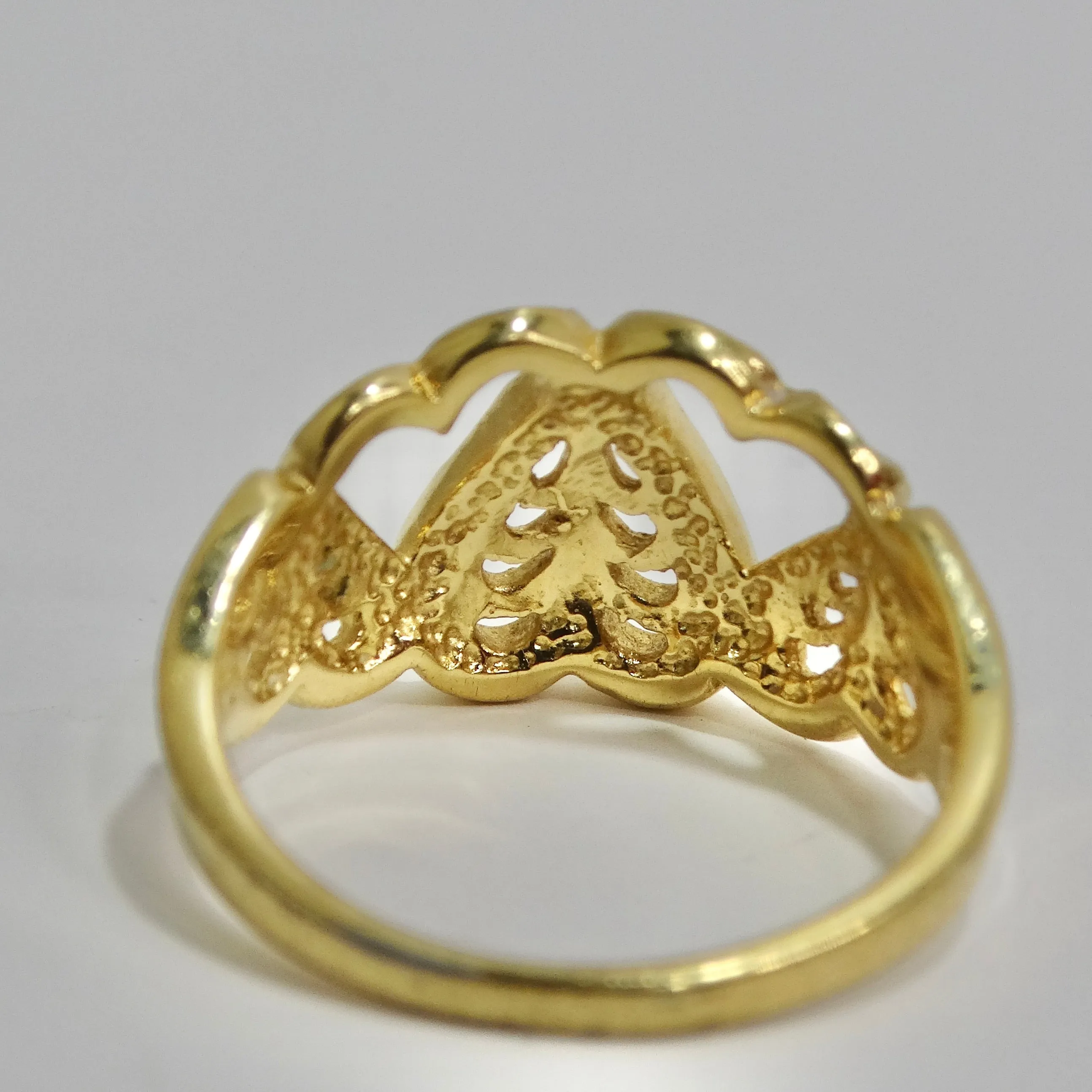 18K Gold Plated 1970s Hearts Ring