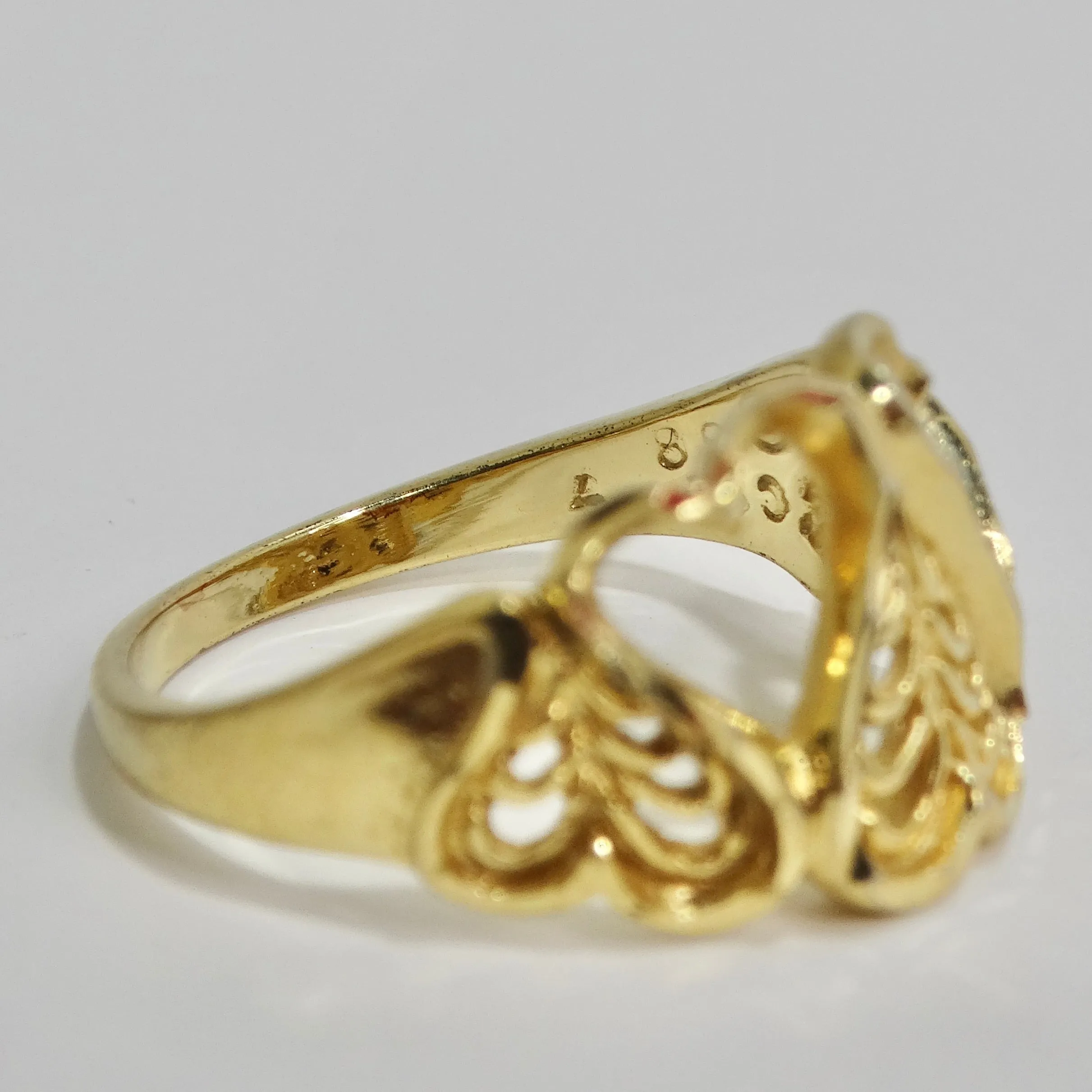 18K Gold Plated 1970s Hearts Ring