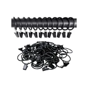 30 Pack Curtain Rings with Clips Hooks