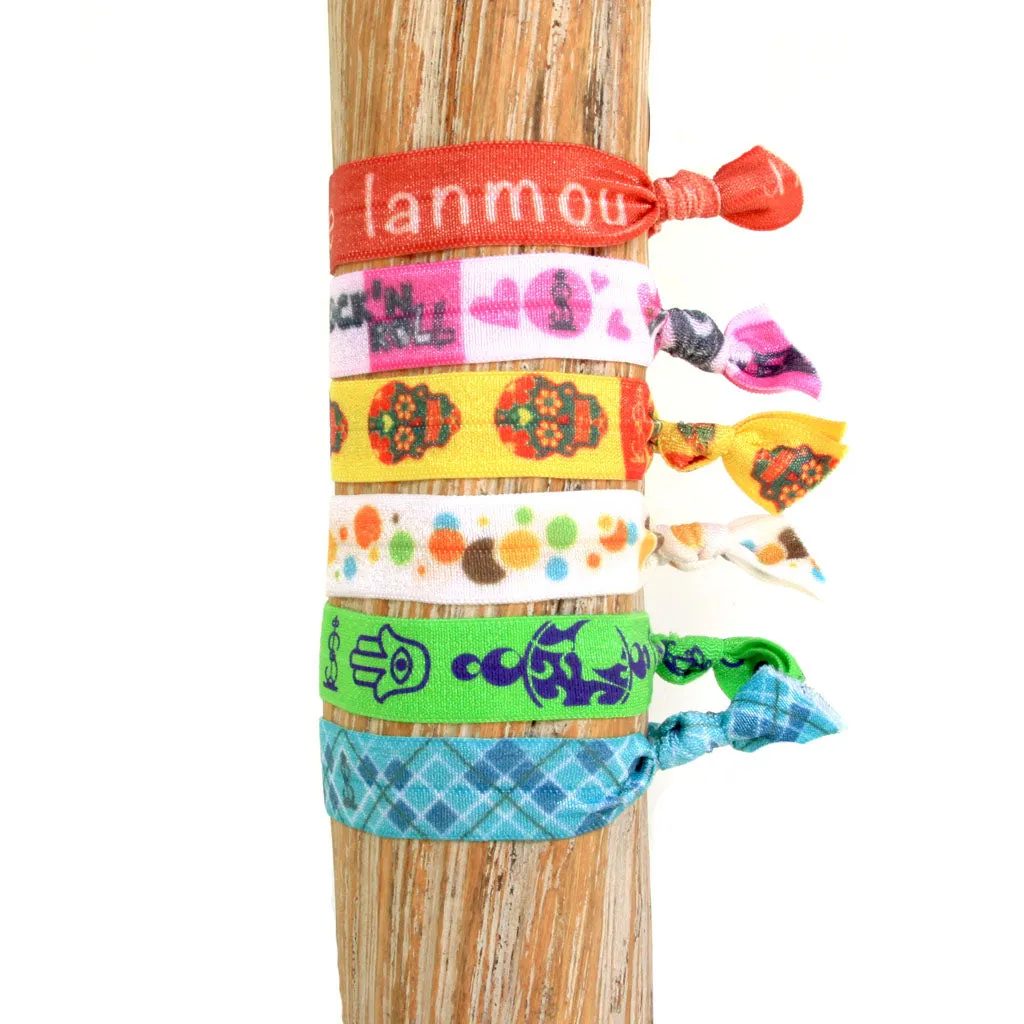 6 Pack Trendy Print Hair Ties