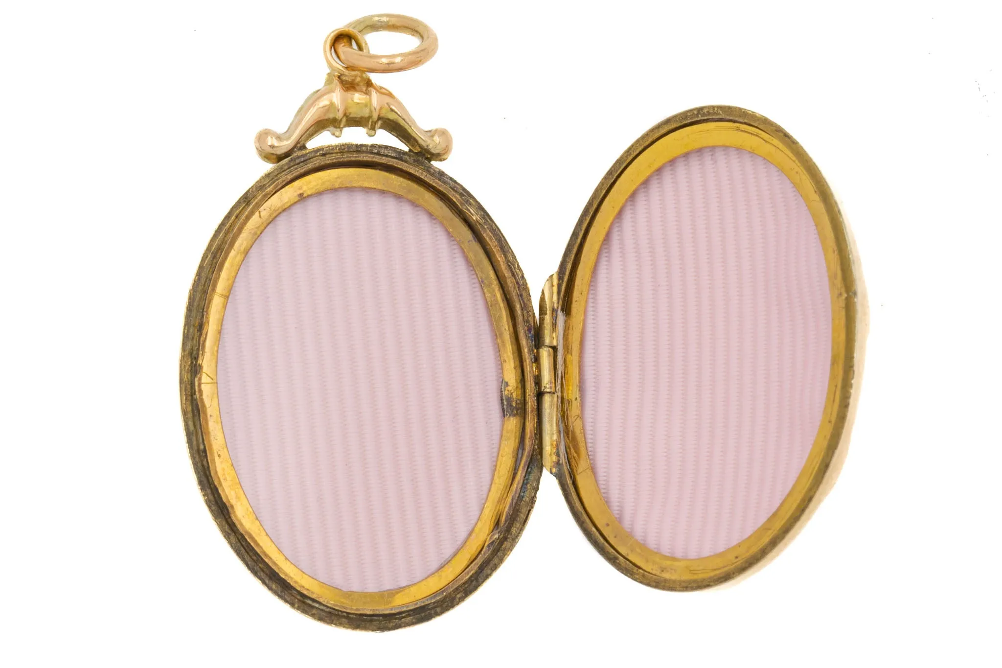 Antique 9ct Gold Engraved Oval Locket