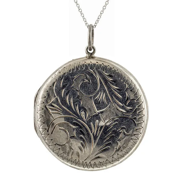 Antique Lily Locket, Silver