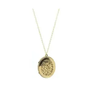 Antique Victorian 9ct Gold Engraved Locket Necklace