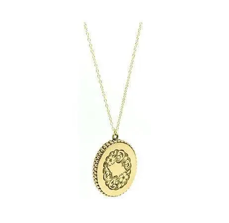 Antique Victorian 9ct Gold Engraved Locket Necklace