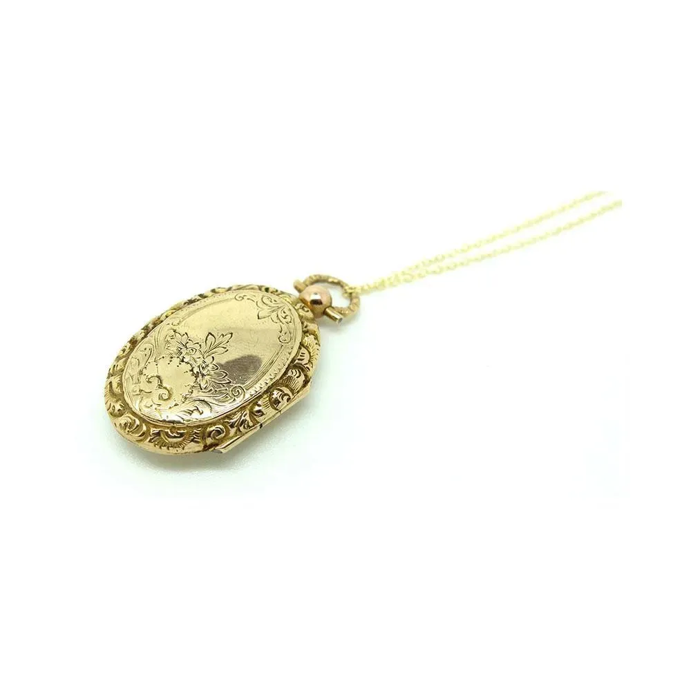 Antique Victorian 9ct Gold Locket Necklace