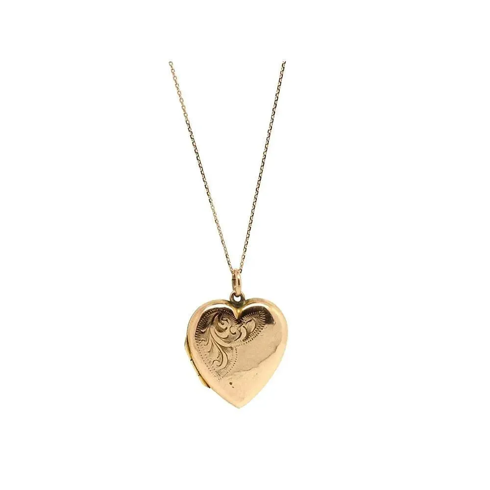 Antique Victorian 9ct Rose Gold Heart Locket Necklace