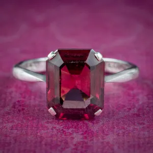 Art Deco Almandine Garnet Ring 3.1ct Garnet