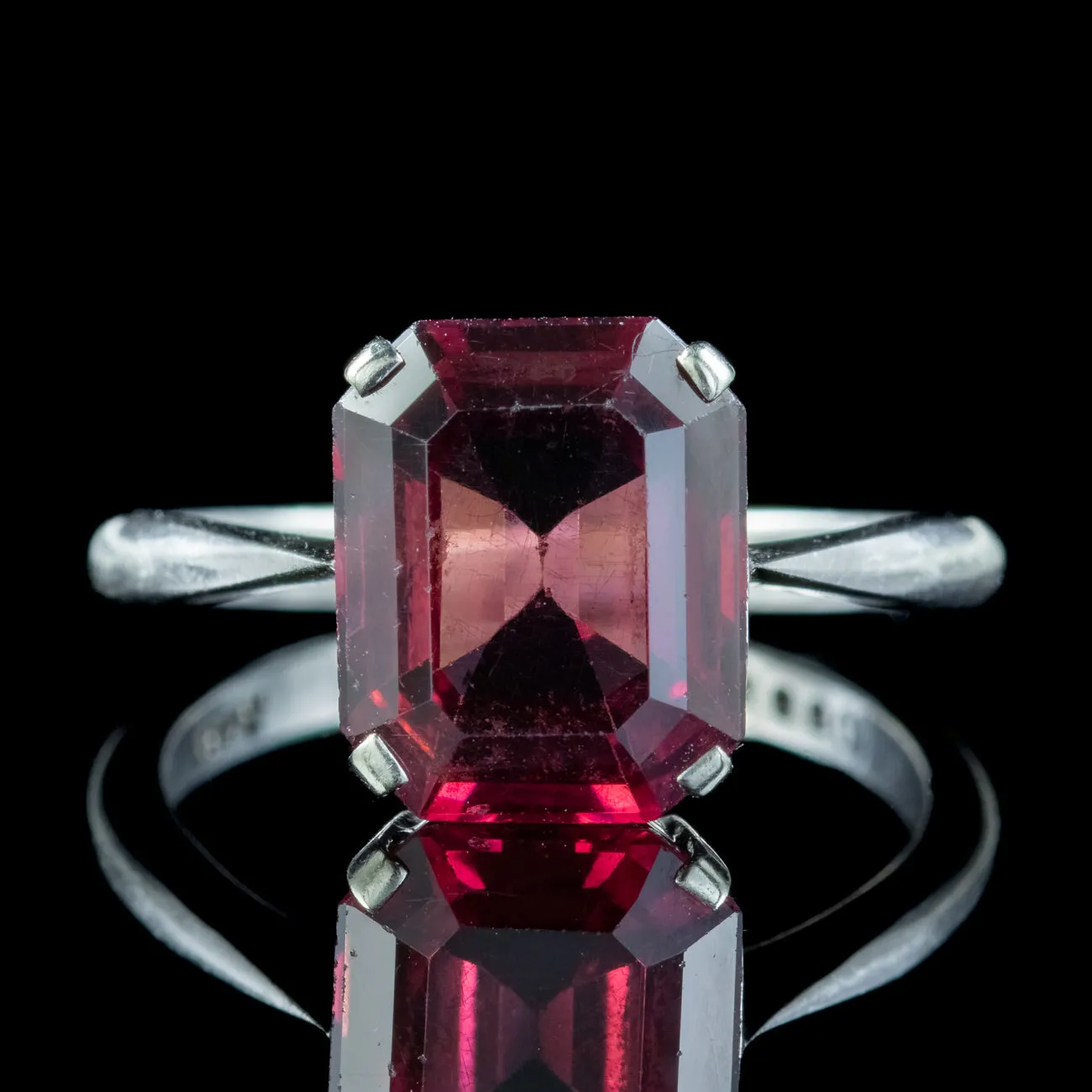 Art Deco Almandine Garnet Ring 3.1ct Garnet