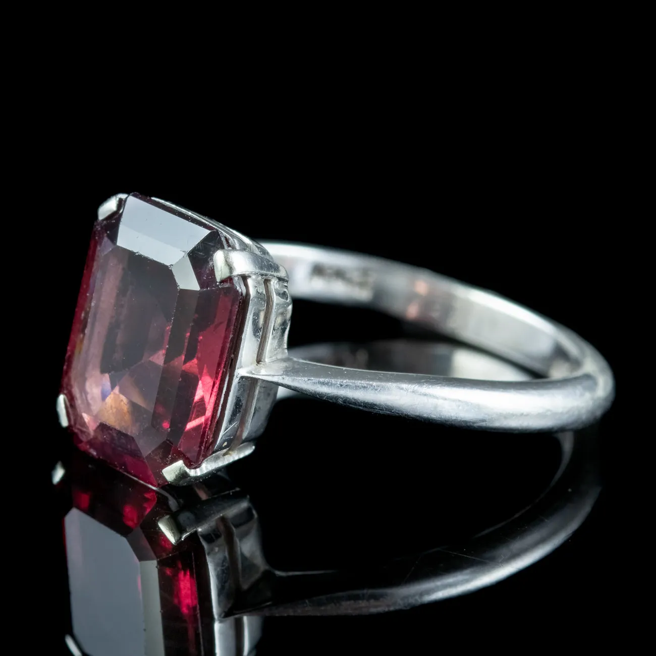 Art Deco Almandine Garnet Ring 3.1ct Garnet