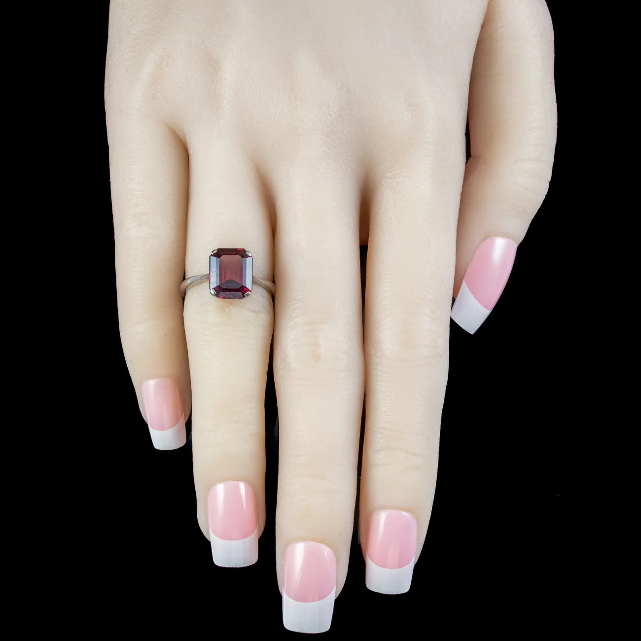 Art Deco Almandine Garnet Ring 3.1ct Garnet