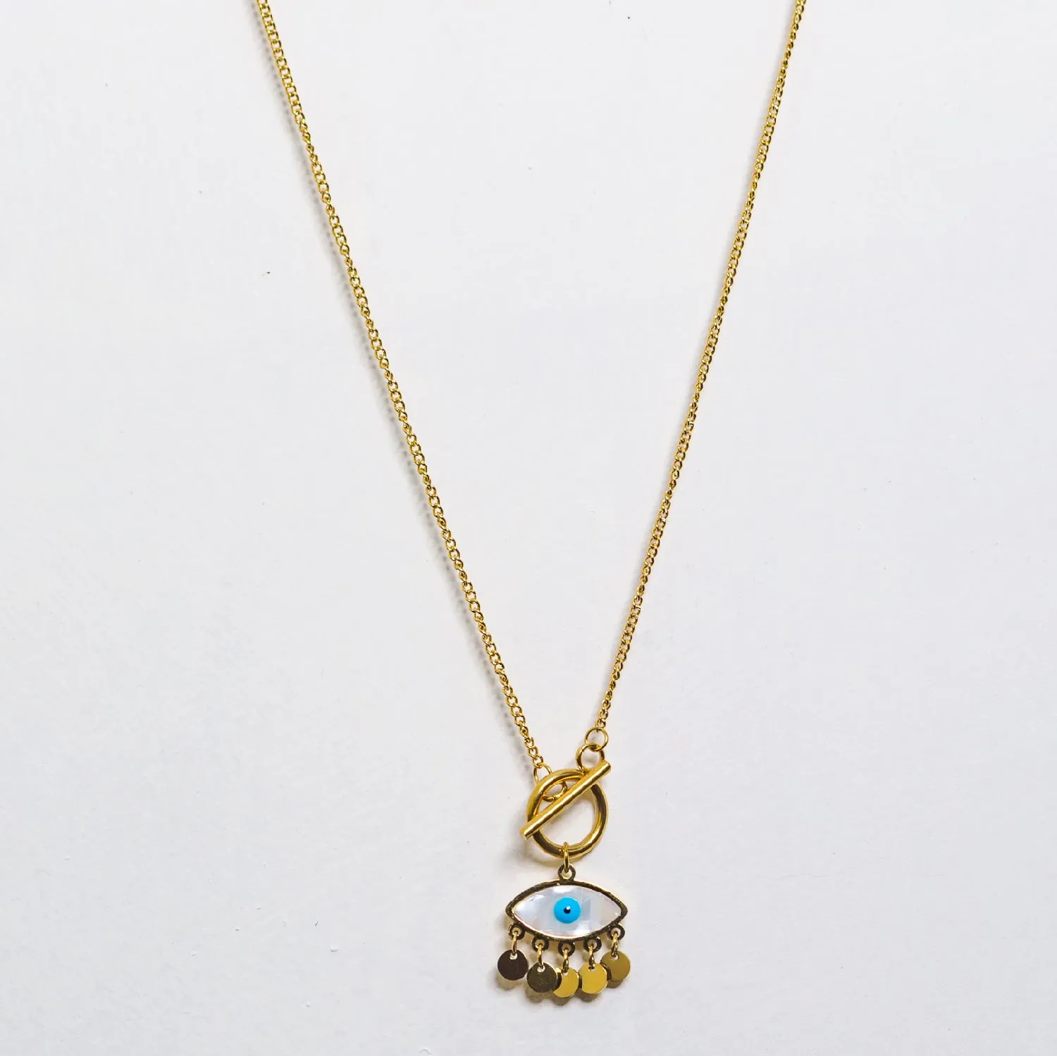 Artklim Gold Plated Evil Eye Charms Pendant Necklace