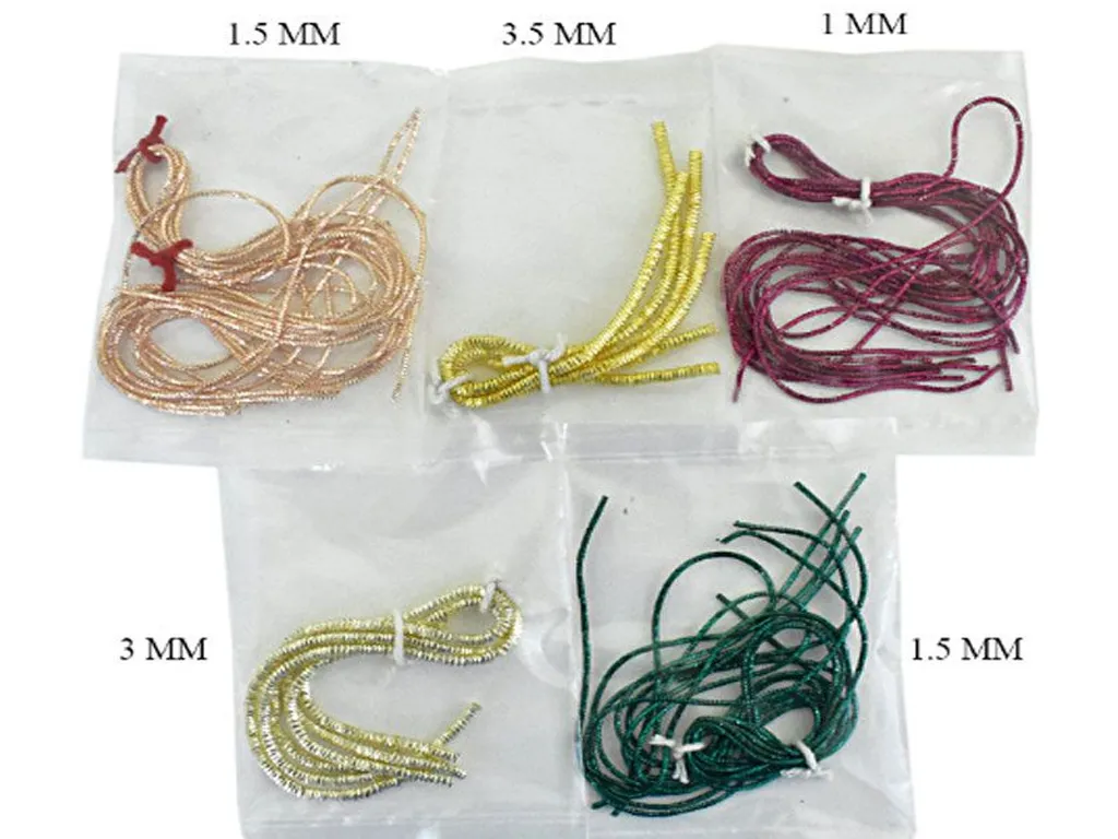 Asssorted Pack of 20 Colors Bullion Wire / Nakshi