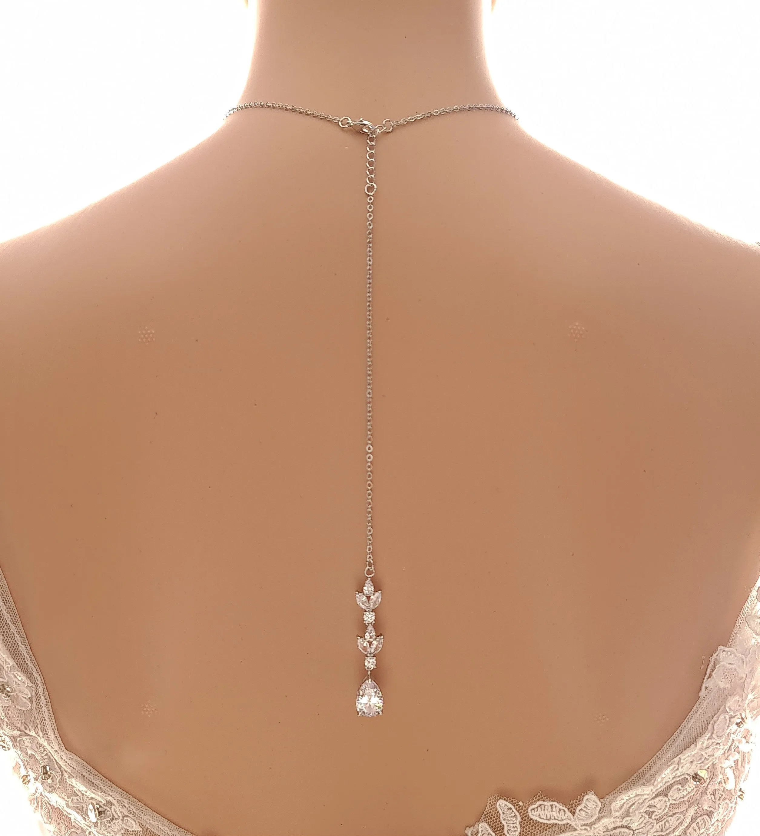 Back Pendant Necklace for Brides -Anya