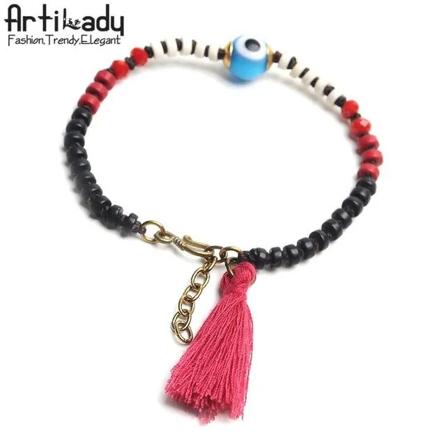 Bead & Charm Bracelet - 2 pcs