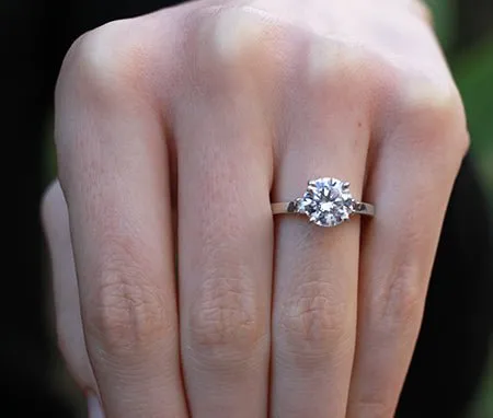 Bellflower - Round Moissanite Engagement Ring