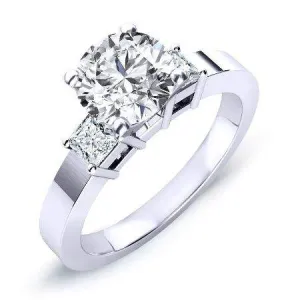 Bellflower - Round Moissanite Engagement Ring