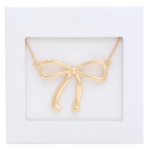 Bow Pendant Metal Necklace