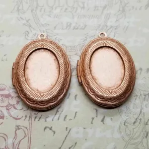 Brass Locket With 18mm x 13mm Setting x 2 - 726WA.