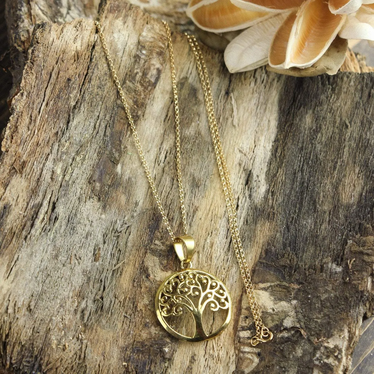 Brass Tree of Life Pendant Necklace