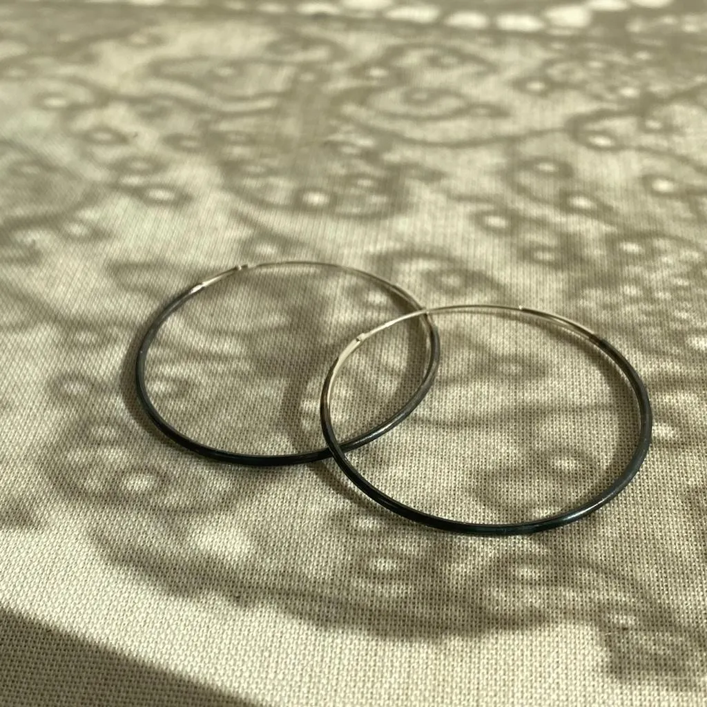 creolen "hoops" | 925 half oxidized silver | different sizes