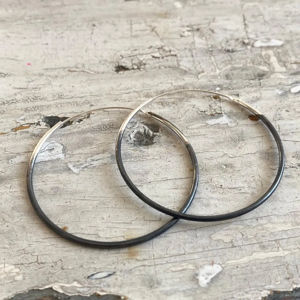 creolen "hoops" | 925 half oxidized silver | different sizes