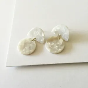 Cynthia Earrings: White on White