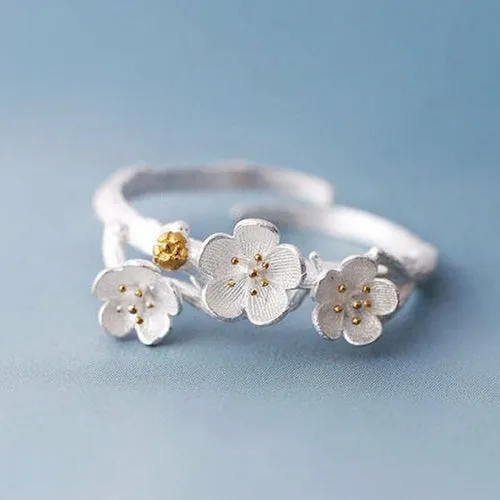 Daisy Flower Elegant Opening Rings Women Adjustable