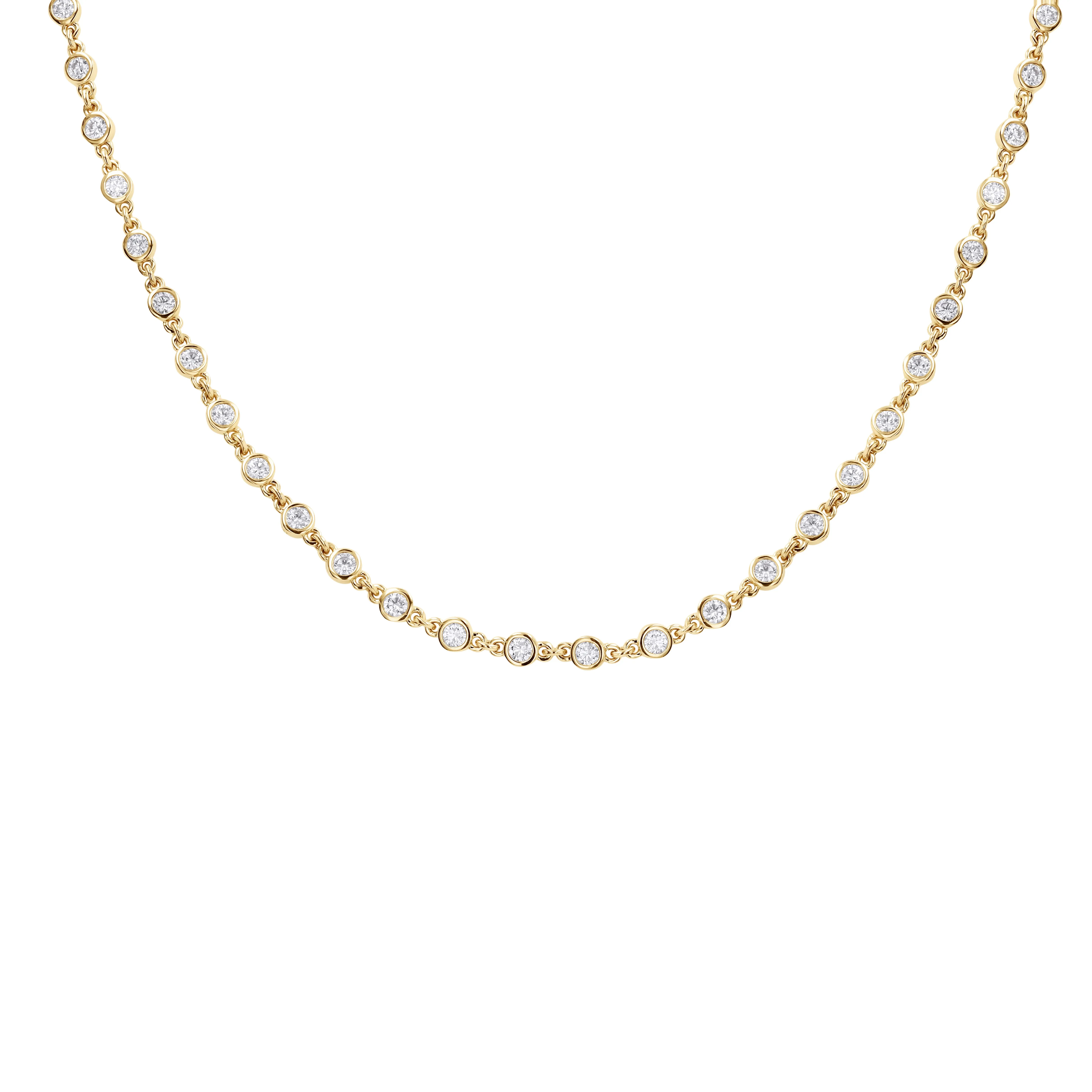 Diamond Bezel-Set Necklace