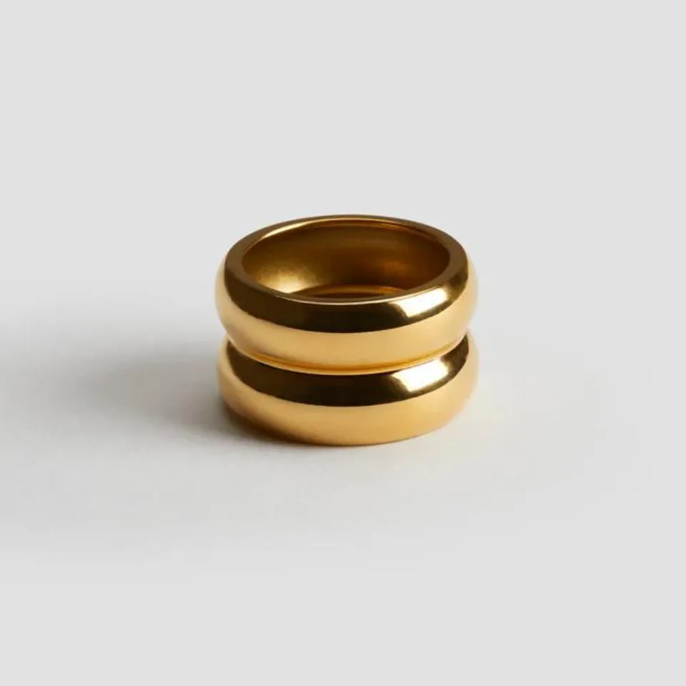 Double Dome 18k Gold Ring