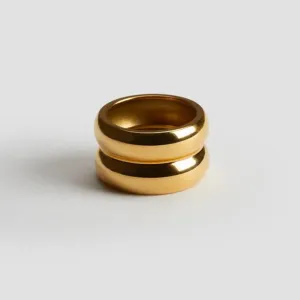 Double Dome 18k Gold Ring