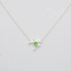 Dune Jewelry Delicate Dune Sea Turtle Necklace - .925 Sterling Silver with Green Sea Glass Shell - Made in the USA