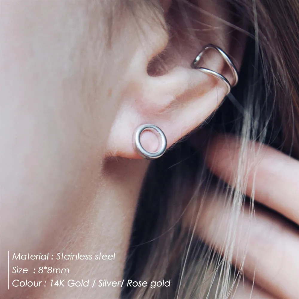 Ear bones stud earrings 316L stainless steel earrings set minimalist stud earrings for women hypoallergenic earrings jewelry2022