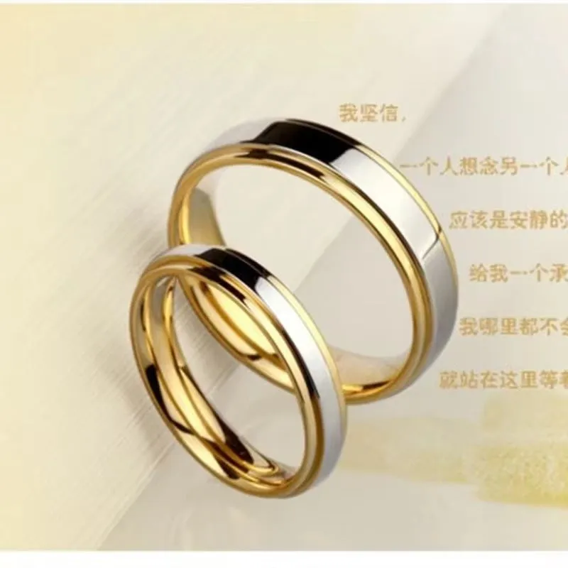 Elegant 316L Titanium Steel Men's Couples Engagement and Wedding Ring Set - Perfect Jewelry Gift