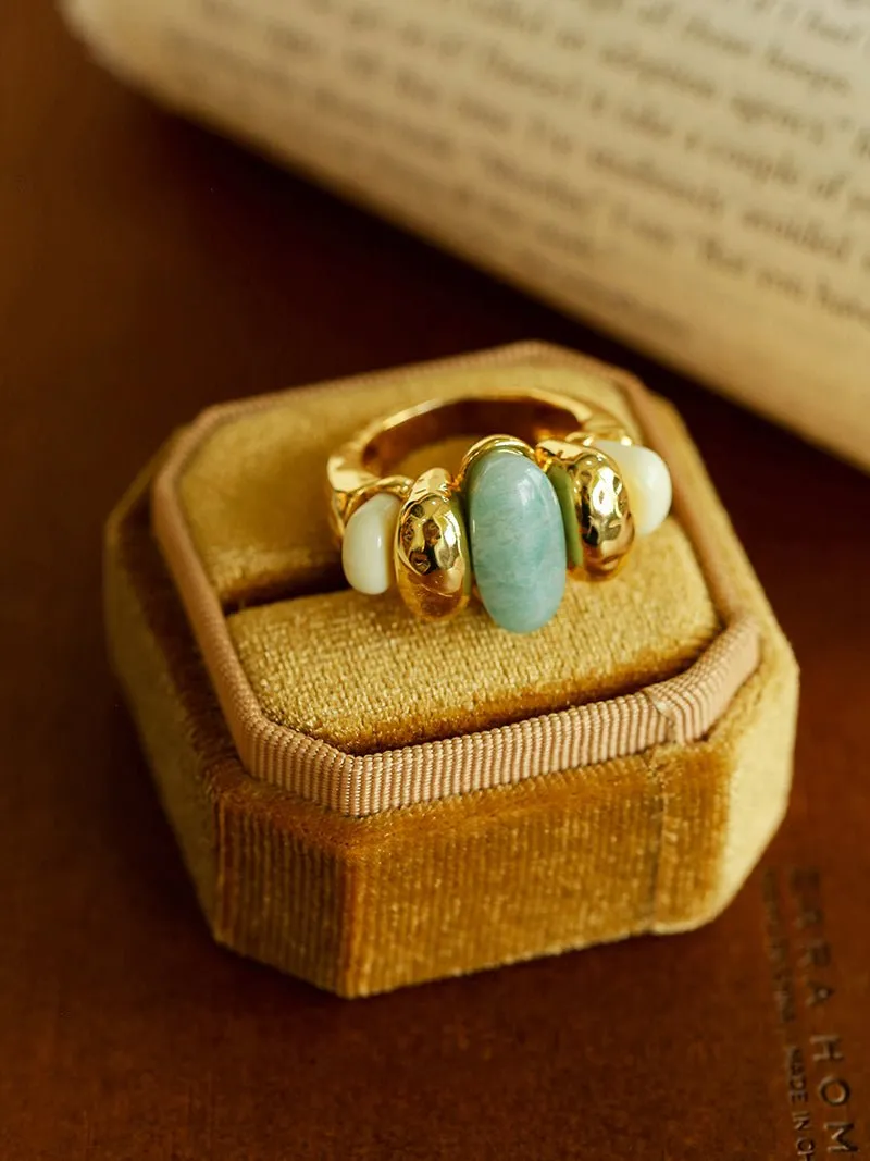 Elegant Azure Amazonite Ring