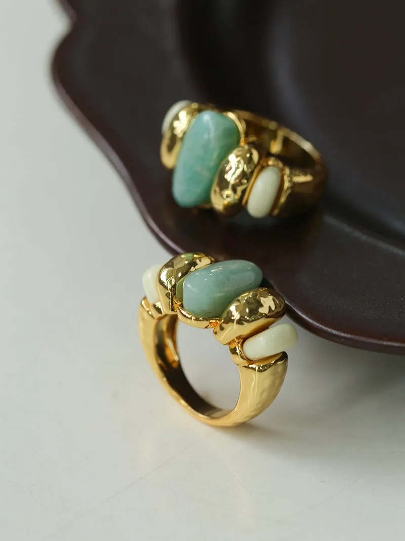 Elegant Azure Amazonite Ring