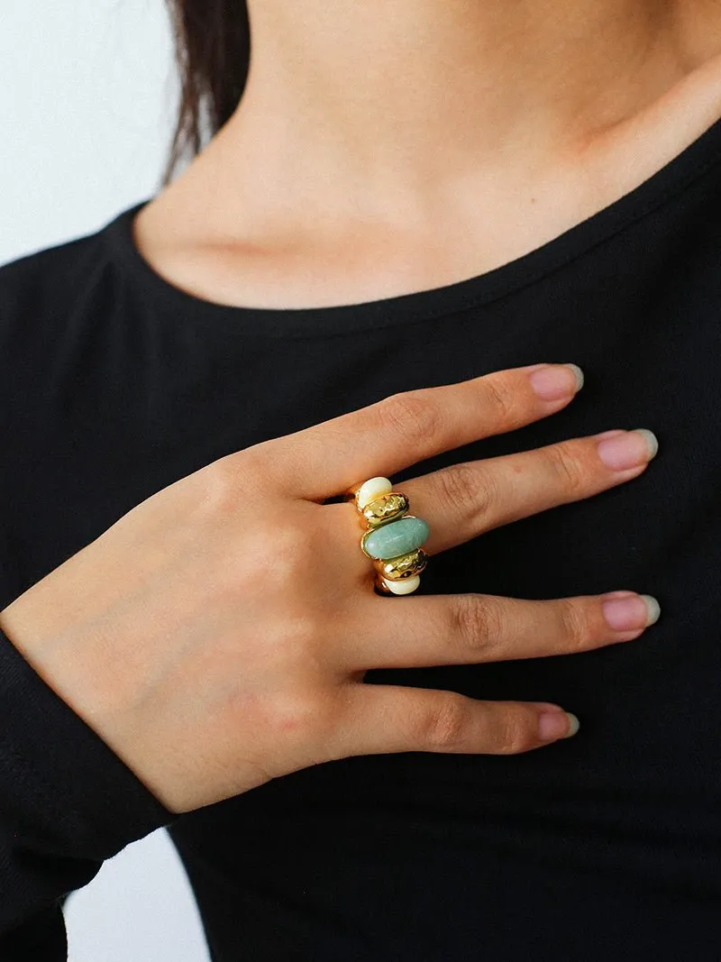 Elegant Azure Amazonite Ring