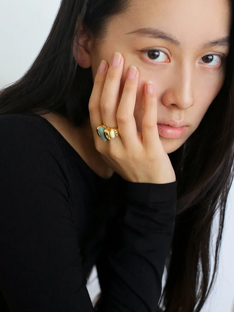 Elegant Azure Amazonite Ring