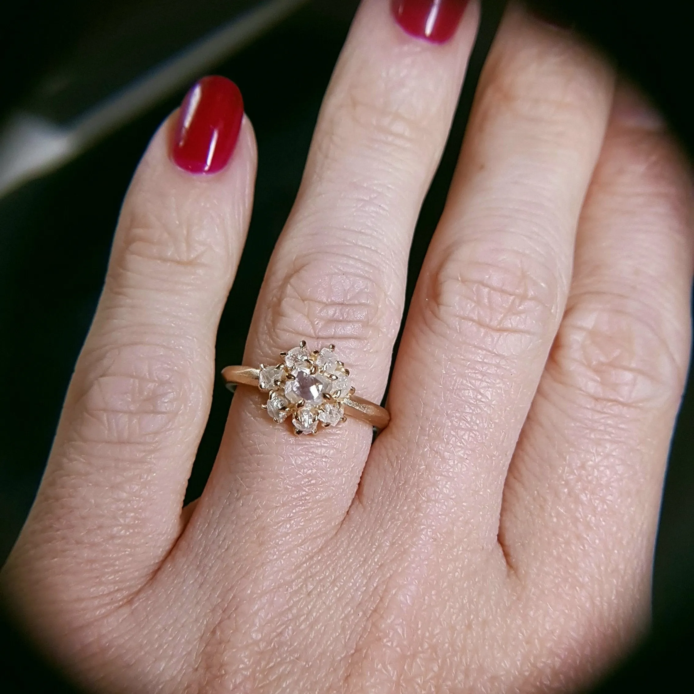 Elegant Flower Gold Ring Made in Copenhagen – 1.99 ct.