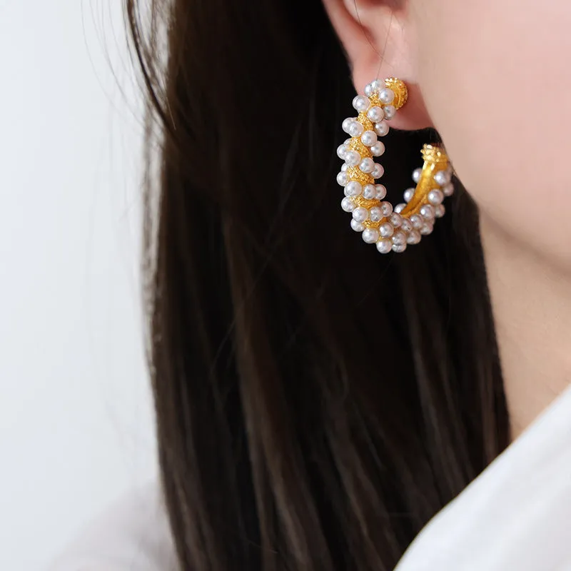 Elegant Korean Style Pearl Earrings for Women, Chic and Timeless